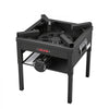 VEVOR Single Burner Outdoor Propane Gas Stove, 200,000 BTU Propane LPG Gas Camping Stove, Heavy Duty Carbon Steel Outdoor Cooker, with Shield & 20 PSI Regulator, for BBQ Camp Home Patio Seafood Boil