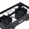 VEVOR 2 Burner Outdoor Propane Gas Stove, 150,000 BTU Propane LPG Gas Camping Stove, Heavy Duty Carbon Steel Outdoor Cooker, with Shield & Tall Stand & PSI Regulator, for BBQ Camp Home Patio Backyard