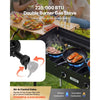 VEVOR 3 Burner Outdoor Propane Gas Stove, 225,000 BTU Propane LPG Gas Camping Stove, Heavy-duty Carbon Steel Outdoor Cooker, with Shield & Tall Stand & Regulator, for BBQ Camp Home Patio Backyard