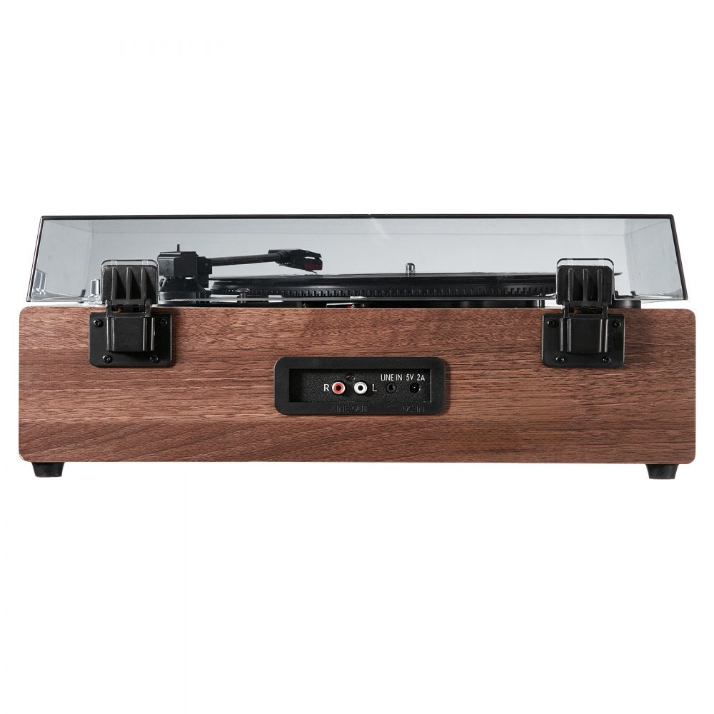 VEVOR Vinyl Record Player, 3-Speed, Belt Driven Turntable Player with Built-in 10W Stereo Speakers Magnetic Cartridge, Support 33/45/78 RPM Bluetooth Aux in RCA Output, for 7/10 /12 in Vinyl Records