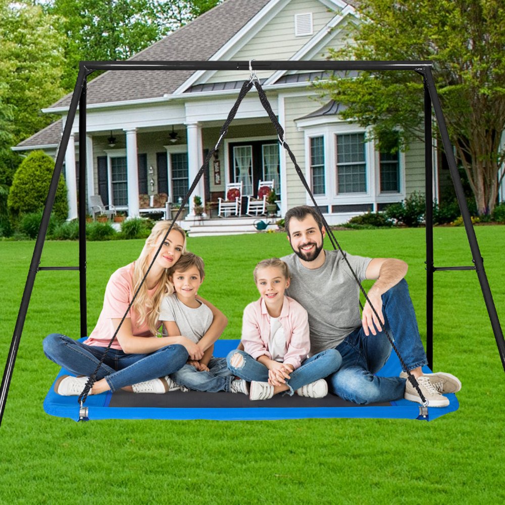 VEVOR Platform Swing, 60 Inch Platform Tree Swing for Kids and Adults, 700lbs Weight Capacity Outdoor Swing, 900D Oxford Fabric Swing Seat with 2 Tree Hanging Straps and Adjustable Multi-Strand Ropes
