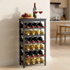 VEVOR 24 Bottle Detachable Wine Rack, 6-Tier Wine Bottle Holder, Freestanding Floor Display Wine Storage Shelves with Table Top, For Kitchen,Cellar,Bar,Dining Room,Living Room, Black