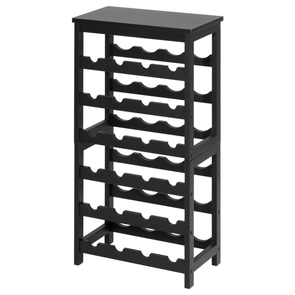 VEVOR 24 Bottle Detachable Wine Rack, 6-Tier Wine Bottle Holder, Freestanding Floor Display Wine Storage Shelves with Table Top, For Kitchen,Cellar,Bar,Dining Room,Living Room, Black