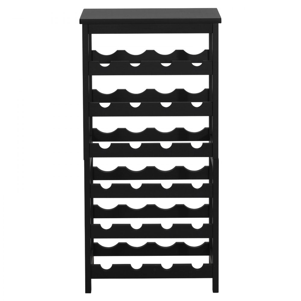 VEVOR 24 Bottle Detachable Wine Rack, 6-Tier Wine Bottle Holder, Freestanding Floor Display Wine Storage Shelves with Table Top, For Kitchen,Cellar,Bar,Dining Room,Living Room, Black