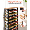 VEVOR 48 Bottle Wine Rack,8-Tier Wine Bottle Holder,Freestanding Floor Display Wine Storage Shelves with Wood Table Top,For Kitchen Pantry, Cellar, Bar, Dining Room, Living Room, Black