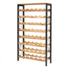 VEVOR 48 Bottle Wine Rack,8-Tier Wine Bottle Holder,Freestanding Floor Display Wine Storage Shelves with Wood Table Top,For Kitchen Pantry, Cellar, Bar, Dining Room, Living Room, Black