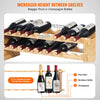 VEVOR 18 Bottle Stackable Modular Wine Rack, 2-Tier Solid Bamboo Wood Storage Racks, Floor Freestanding Wines Holder Display Shelf, Wobble-Free Shelves for Kitchen, Bar, and Cellar (Natural Color)