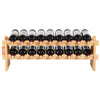 VEVOR 18 Bottle Stackable Modular Wine Rack, 2-Tier Solid Bamboo Wood Storage Racks, Floor Freestanding Wines Holder Display Shelf, Wobble-Free Shelves for Kitchen, Bar, and Cellar (Natural Color)