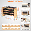VEVOR 36 Bottle Stackable Modular Wine Rack, 4-Tier Solid Bamboo Wood Storage Racks, Floor Freestanding Wines Holder Display Shelf, Wobble-Free Shelves for Kitchen, Bar, and Cellar (Natural Color)