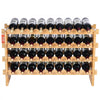 VEVOR 36 Bottle Stackable Modular Wine Rack, 4-Tier Solid Bamboo Wood Storage Racks, Floor Freestanding Wines Holder Display Shelf, Wobble-Free Shelves for Kitchen, Bar, and Cellar (Natural Color)