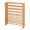 VEVOR 72 Bottle Stackable Modular Wine Rack, 8-Tier, Floor Freestanding Wine Storage Rack, Sturdy Wines Holder Display Shelf, Wobble-Free Shelves, Easy Assembly, for Kitchen, Cellar, and Bar, Natural