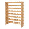 VEVOR 72 Bottle Stackable Modular Wine Rack, 8-Tier, Floor Freestanding Wine Storage Rack, Sturdy Wines Holder Display Shelf, Wobble-Free Shelves, Easy Assembly, for Kitchen, Cellar, and Bar, Natural