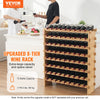 VEVOR 72 Bottle Upgrade Modular Wine Rack, Continuously Store Pinot Bottles, 8-Tier Bamboo Wood Storage Rack, Floor Freestanding Wines Holder Display Shelf, Wobble-Free Shelves for Kitchen Bar Cellar