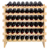 VEVOR 48 Bottle Stackable Modular Wine Rack, 6-Tier Solid Bamboo Wood Storage Racks, Floor Freestanding Wines Holder Display Shelf, Wobble-Free Shelves for Kitchen, Bar, and Cellar (Natural Color)