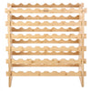 VEVOR 48 Bottle Stackable Modular Wine Rack, 6-Tier Solid Bamboo Wood Storage Racks, Floor Freestanding Wines Holder Display Shelf, Wobble-Free Shelves for Kitchen, Bar, and Cellar (Natural Color)