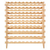 VEVOR 72 Bottle Stackable Modular Wine Rack, 8-Tier Solid Bamboo Wood Storage Racks, Floor Freestanding Wines Holder Display Shelf, Wobble-Free Shelves for Kitchen, Bar, and Cellar (Natural Color)