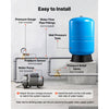 VEVOR 40-Gallon Vertical Well Pressure Tank, Pre-Charged Pressurized Water Tank for Well Pumps, Heavy-Duty Carbon Steel Water Storage Container for Home, School, Farm & Irrigation Systems