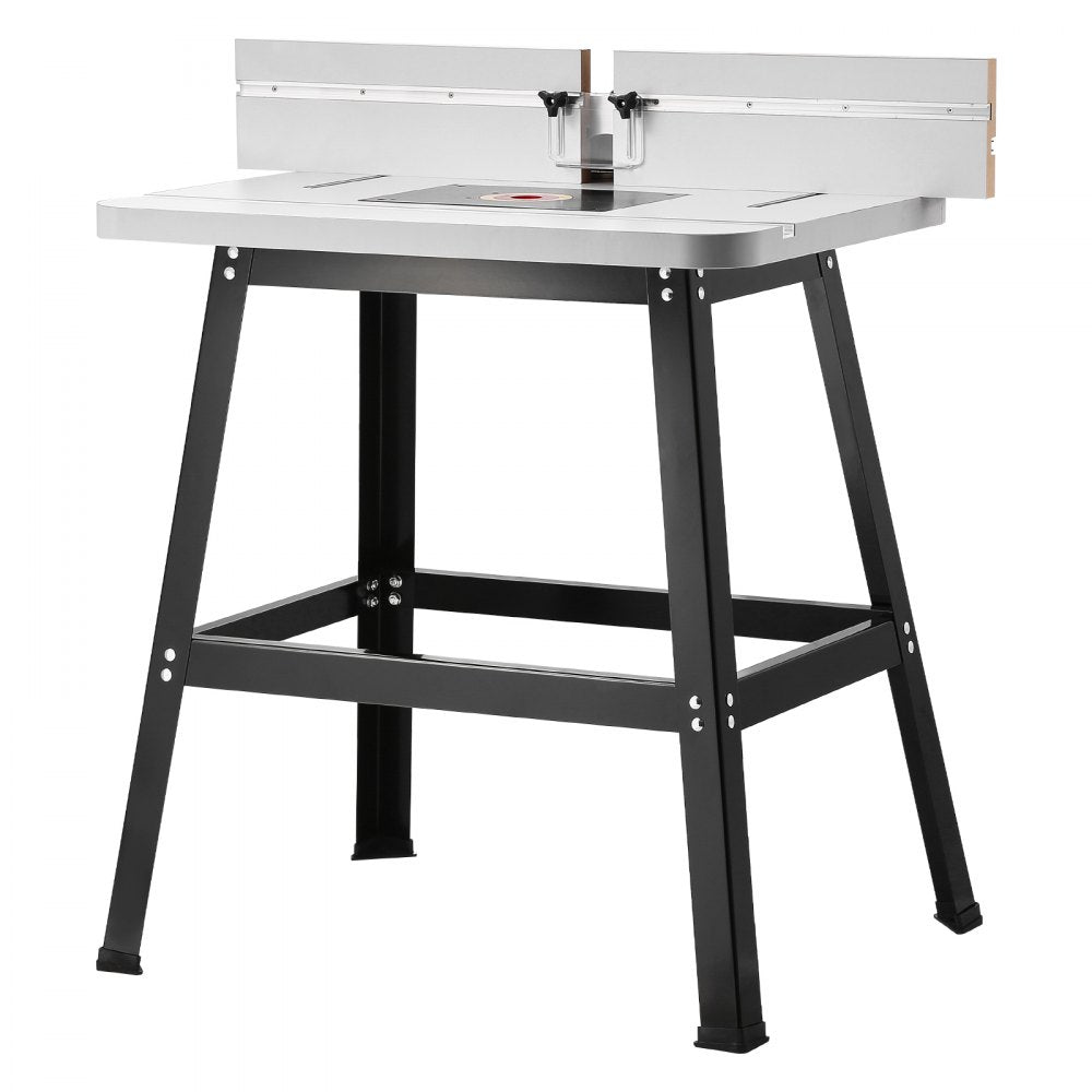 VEVOR Precision Router Table System, 31.5 in x 23.9 in, Routing Table Accessory Kit with Adjustable Fence, MDF Top, Sturdy Metal Base, Dust Collection Port, Compatible with Routes & Various Drill Bits