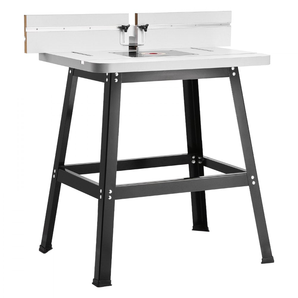 VEVOR Precision Router Table System, 31.5 in x 23.9 in, Routing Table Accessory Kit with Adjustable Fence, MDF Top, Sturdy Metal Base, Dust Collection Port, Compatible with Routes & Various Drill Bits