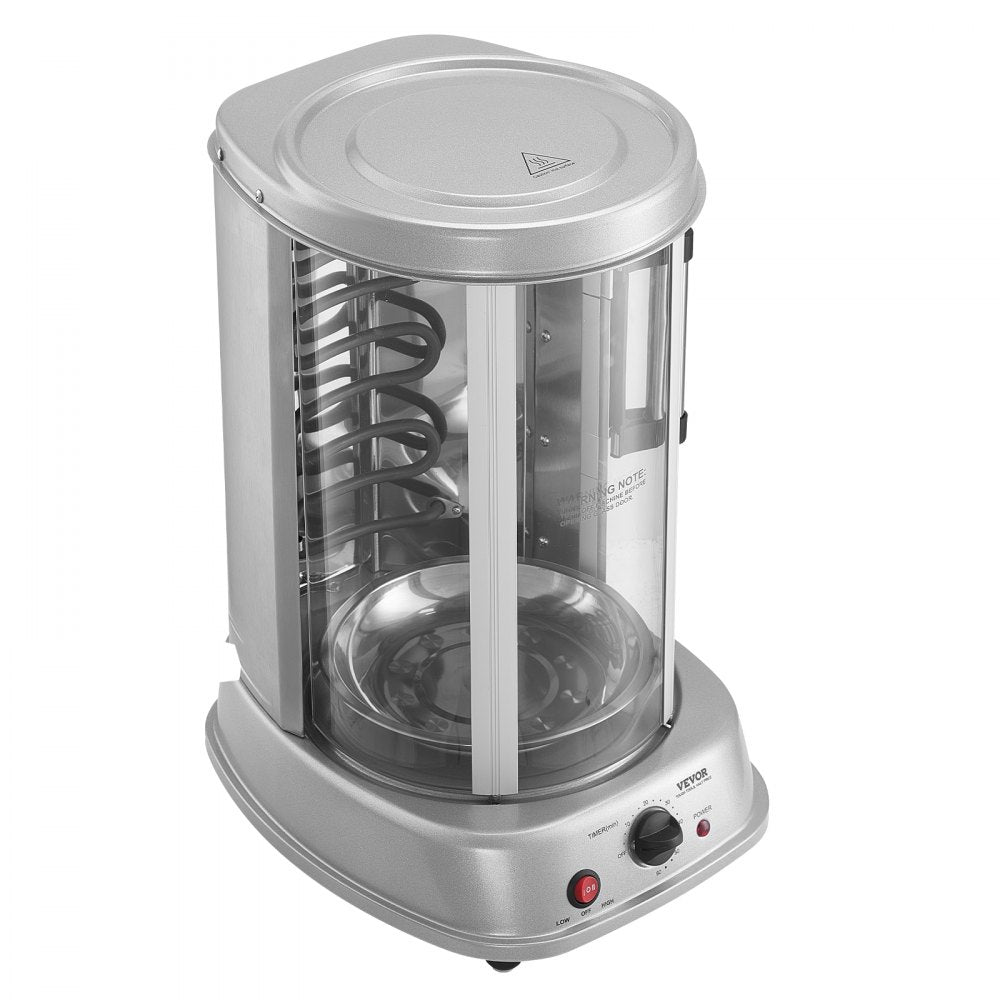 VEVOR Shawarma Grill Machine, Vertical Chicken Shawarma Cooker Machine Countertop, Electric Stainless Steel Broiler Gyro Rotisserie Oven Doner Kebab Machine, for Home Restaurant Kitchen Parties