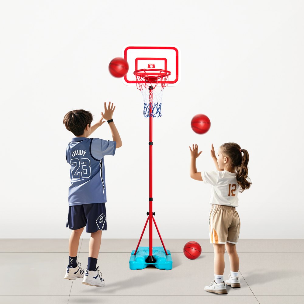 VEVOR Kids Basketball Hoop, Height Adjustable, Portable Basketball Court with Fillable Base, Indoor and Outdoor Backyard Sport Game, Toddler Basketball Toys for Kids 3-8 Years Old, Boys and Girls