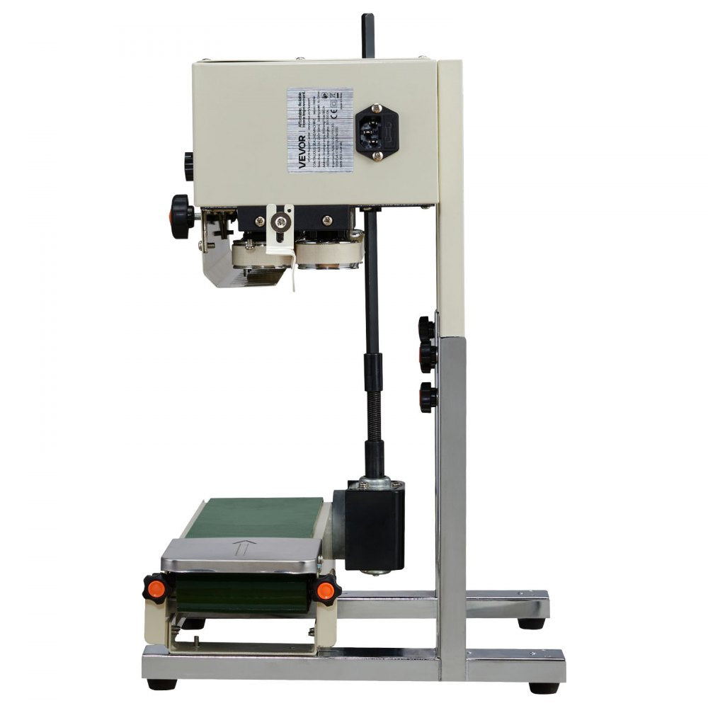 VEVOR Continuous Bag Band Sealing Machine, 0.24-0.47 in Seal Width, Vertical Band Sealer Machine with Roller Printing , Temp & Speed Adjustable, Heat Sealing Machine for 0.001-0.03 in Plastic Bags