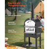 VEVOR Outdoor Pizza Oven, 12" Pellet Fire Ovens, 2-Layer Pizza Oven Wood Fired, Wood Burning Outdoor Pizza-Oven with 2 Removable Wheels, 1000℉ Max Temperature Fired Pizza-Maker Ovens for Barbecue