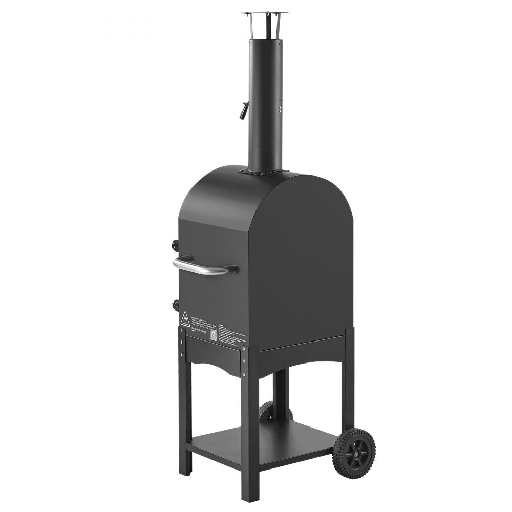 VEVOR Outdoor Pizza Oven, 12" Pellet Fire Ovens, 2-Layer Pizza Oven Wood Fired, Wood Burning Outdoor Pizza-Oven with 2 Removable Wheels, 1000℉ Max Temperature Fired Pizza-Maker Ovens for Barbecue
