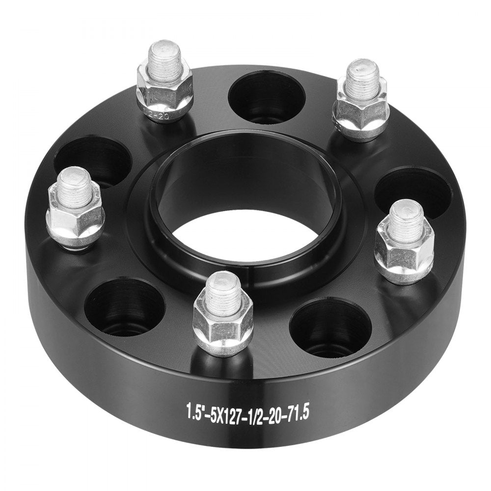 VEVOR Wheel Spacers, 1.5" 5"x5.5" Wheel Adapters, 5 Lug Forged Spacer, 71.5 mm Bore Hubcentric M1/2-20 Studs Spacers, Fit for Jeep Journey, WRANGLER JK JKU, Commander XK, Marquis, 4 PCS Black