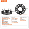 VEVOR Wheel Spacers, 1.5" 6"x5" Wheel Adapters, 6 Lug Forged Spacer, 78.1 mm Bore Hubcentric M14 x1.5 Studs Spacers, Fit for 1995-2023 Chevrolet, GMC, and Cadillac, 4 PCS Black