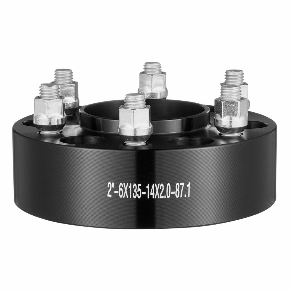 VEVOR Wheel Spacers, 2" 6"x5.3" Wheel Adapters, 6 Lug Forged Spacer, 87.1 mm Bore Hubcentric M14 x2 Studs Spacers, Fit for Ford  Expedition, F150, Lincoln Navigator, 4 PCS Black