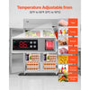 VEVOR Commercial Refrigerator, 31.89 in Width Reach In Upright Refrigeration Four Door, 31.4 Cu.ft Auto-Defrost Stainless Steel Refrigerator with 6 Adjustable Shelves, 32 to 50℉ Temp Range, 4 Wheels