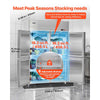 VEVOR Commercial Refrigerator, 31.89 in Width Reach In Upright Refrigeration Four Door, 31.4 Cu.ft Auto-Defrost Stainless Steel Refrigerator with 6 Adjustable Shelves, 32 to 50℉ Temp Range, 4 Wheels