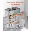 VEVOR Commercial Refrigerator, 31.89 in Width Reach In Upright Refrigeration Four Door, 31.4 Cu.ft Auto-Defrost Stainless Steel Refrigerator with 6 Adjustable Shelves, 32 to 50℉ Temp Range, 4 Wheels