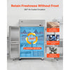 VEVOR Commercial Freezer, 31.89 in Width Reach In Upright-Freezer Four Door, 31.4 Cu.ft Auto-Defrost Stainless Steel Freezer with 6 Adjustable Shelves, -11 to 14℉ Temp Control, LED Light, 4 Wheels