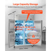 VEVOR Commercial Freezer, 31.89 in Width Reach In Upright-Freezer Four Door, 31.4 Cu.ft Auto-Defrost Stainless Steel Freezer with 6 Adjustable Shelves, -11 to 14℉ Temp Control, LED Light, 4 Wheels