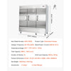 VEVOR Commercial Freezer, 32.2 in Width Reach In Upright-Freezer Three Door, 66.9 Cu.ft Auto-Defrost Stainless Steel Freezer with 12 Adjustable Shelves, -11 to 14℉ Temp Control, LED Light, 4 Wheels