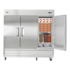 VEVOR Commercial Freezer, 32.2 in Width Reach In Upright-Freezer Three Door, 66.9 Cu.ft Auto-Defrost Stainless Steel Freezer with 12 Adjustable Shelves, -11 to 14℉ Temp Control, LED Light, 4 Wheels