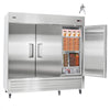 VEVOR Commercial Freezer, 32.2 in Width Reach In Upright-Freezer Three Door, 66.9 Cu.ft Auto-Defrost Stainless Steel Freezer with 12 Adjustable Shelves, -11 to 14℉ Temp Control, LED Light, 4 Wheels