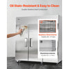 VEVOR Commercial Freezer, 71.65 in Width Reach In Upright-Freezer Three Door, 50.2 Cu.ft Auto-Defrost Stainless Steel Freezer with 12 Adjustable Shelves, -11 to 14℉ Temp Control, LED Light, 4 Wheels
