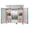 VEVOR Commercial Freezer, 71.65 in Width Reach In Upright-Freezer Three Door, 50.2 Cu.ft Auto-Defrost Stainless Steel Freezer with 12 Adjustable Shelves, -11 to 14℉ Temp Control, LED Light, 4 Wheels