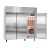 VEVOR Commercial Freezer, 71.65 in Width Reach In Upright-Freezer Three Door, 50.2 Cu.ft Auto-Defrost Stainless Steel Freezer with 12 Adjustable Shelves, -11 to 14℉ Temp Control, LED Light, 4 Wheels