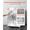 VEVOR Commercial Freezer, 32.2 in Width Reach In Upright-Freezer Double Door, 43.2 Cu.ft Auto-Defrost Stainless Steel Freezer with 8 Adjustable Shelves, -11 to 14℉ Temp Control, LED Light, 4 Wheels