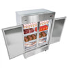VEVOR Commercial Freezer, 32.2 in Width Reach In Upright-Freezer Double Door, 43.2 Cu.ft Auto-Defrost Stainless Steel Freezer with 8 Adjustable Shelves, -11 to 14℉ Temp Control, LED Light, 4 Wheels