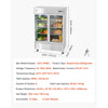 VEVOR Commercial Refrigerator, 32.2 in Width Reach In Upright Refrigeration Double Glass Door, 43.2 Cu.ft Auto-Defrost Stainless Steel Refrigerator with 8 Adjustable Shelves, 32 to 50℉ Temp Range