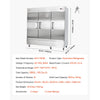 VEVOR Commercial Reach-In Refrigerator 85" W, 69 Cu.Ft Stainless Steel Upright Refrigerator with Three Doors, Auto-Defrost, 12 Adjustable Shelves, 32 to 50℉ Temp Control, ETL Certified