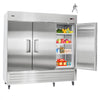 VEVOR Commercial Reach-In Refrigerator 85" W, 69 Cu.Ft Stainless Steel Upright Refrigerator with Three Doors, Auto-Defrost, 12 Adjustable Shelves, 32 to 50℉ Temp Control, ETL Certified