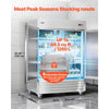 VEVOR Commercial Refrigerator, 32.2 in Width Reach In Upright Refrigeration Double Door, 43.2 Cu.ft Auto-Defrost Stainless Steel Refrigerator with 8 Adjustable Shelves, 32 to 50℉ Temp Range, 4 Wheels