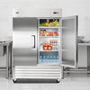 VEVOR Commercial Refrigerator, 32.2 in Width Reach In Upright Refrigeration Double Door, 43.2 Cu.ft Auto-Defrost Stainless Steel Refrigerator with 8 Adjustable Shelves, 32 to 50℉ Temp Range, 4 Wheels
