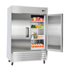 VEVOR Commercial Refrigerator, 32.2 in Width Reach In Upright Refrigeration Double Door, 43.2 Cu.ft Auto-Defrost Stainless Steel Refrigerator with 8 Adjustable Shelves, 32 to 50℉ Temp Range, 4 Wheels